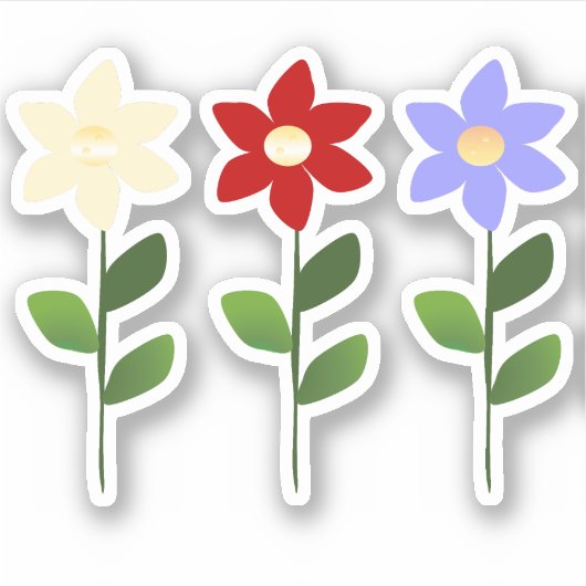 3色の花シール シール (正面)