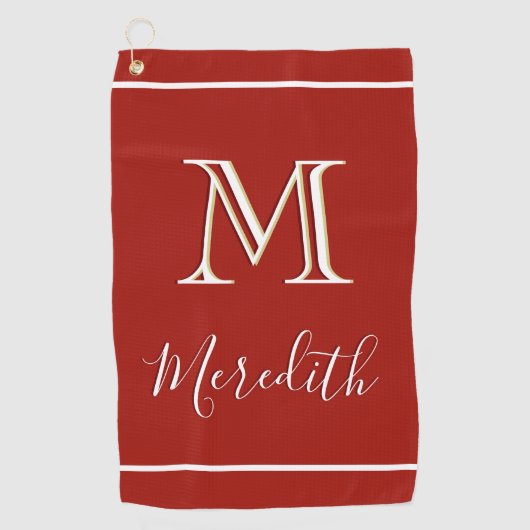 3色はっきりしたモノグラユニークムI名で明るい ゴルフタオル (正面)