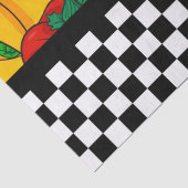 3色はっきりした唐辛子とチェッカーボード 薄葉紙 (詳細)