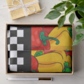 3色はっきりした唐辛子とチェッカーボード 薄葉紙 (ギフト)