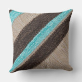 3色アクアとブラウンのストライプスローピロー アウトドアクッション (裏面)