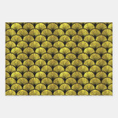 3色エレガント金ゴールドアールデコアーチ#1 DIY BG ラッピングペーパーシート (正面)