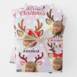 3色エレガント金ゴールドメリークリスマスラッピングパップ ラッピングペーパーシート