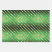 3色エレガント金ゴールドメリークリスマス ラッピングペーパーシート (正面)