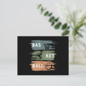 3色カッコいいのバスケットボールデザイン ポストカード (スタンド正面)