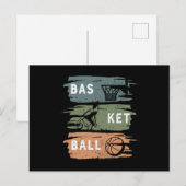 3色カッコいいのバスケットボールデザイン ポストカード (正面/裏面)