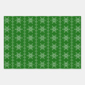 3色クリスマスの雪の結晶パターン ラッピングペーパーシート (正面2)