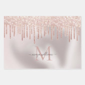 3色グリッタードリップスパーソナライズされたモノグラム名 ラッピングペーパーシート (正面2)