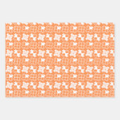 3色パズルピースシンプルパターン ラッピングペーパーシート (正面2)