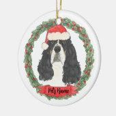 3色パーソナライズされたイングリッシュスリンガースパニエル犬 セラミックオーナメント (左)