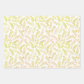 3色ファーンリーフすべての行事パターン ラッピングペーパーシート (正面3)