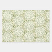 3色ファーンリーフすべての行事パターン ラッピングペーパーシート (正面)