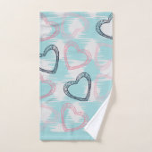 3色抽象パターン バスタオルセット (ハンドタオル)