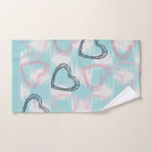 3色抽象パターン バスタオルセット (ハンドタオル)