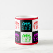 3色数々ののデザイン コーヒーマグカップ (中央)
