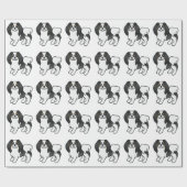 3色日本のあご漫画の犬のパターン ラッピングペーパー (フラット)