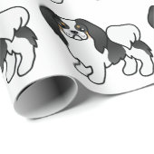 3色日本のあご漫画の犬のパターン ラッピングペーパー (ロールコーナー)