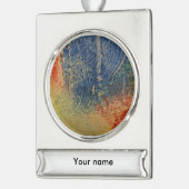 3色絵を描 シルバープレートバナーオーナメント (左)