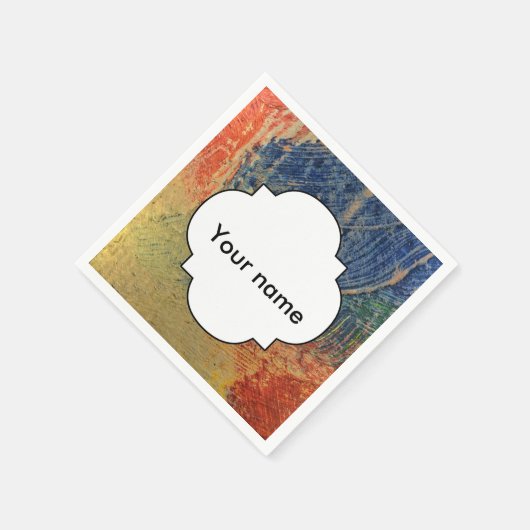 3色絵を描 スタンダードカクテルナプキン (角)