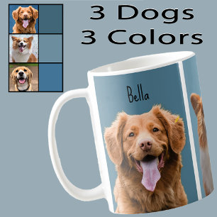 3色+3匹の犬のカスタムペットフォトグッズ コーヒーマグカップ