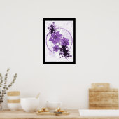 3花かわいらし – 紫 ポスター (キッチン)