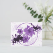 3花かわいらし – 紫 ポストカード (スタンド正面)