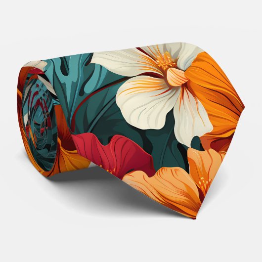 #3花柄 ネクタイ (ロール)