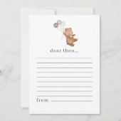 3茶色のバルーン付きクマ時間カプセルノートカード シーズンカード (正面)