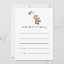 3茶色のバルーン付きクマ時間カプセルノートカード シーズンカード