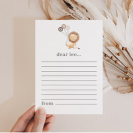 3茶色のバルーン付きライオン時間カプセルノートカード シーズンカード