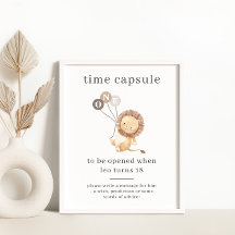 3茶色の風船タイムカプセル付きライオン