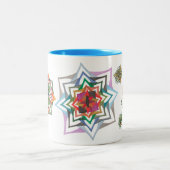 3葉と4葉クローバーフローラアートマグ ツートーンマグカップ (中央)