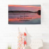 3行パーソナライズされた文字漁師の退職 横断幕 (インサイチュ)