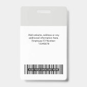 3複数のロゴ従業員の写真、バーコード、名前 バッジ (Back)