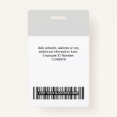 3複数のロゴ従業員の写真、バーコード、名前 バッジ (裏面)