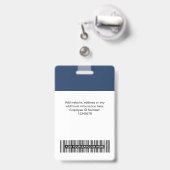 3複数のロゴ従業員写真、バーコード、名前 バッジ (伸縮クリップ付きの裏面)