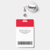 3複数のロゴ(従業員写真、バーコード、氏名B) バッジ (Back with Retractable)