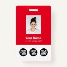 3複数のロゴ(従業員写真、バーコード、氏名B)