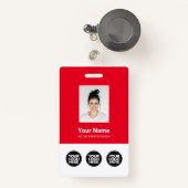 3複数のロゴ(従業員写真、バーコード、氏名B) バッジ (正面リトラクタブル付き)