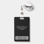 3複数のロゴ(従業員写真、バーコード、氏名B) バッジ (裏面（伸縮クリップ）)