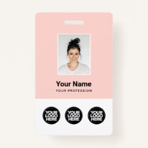 3複数のロゴ(従業員写真、バーコード、氏名B)