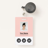 3複数のロゴ(従業員写真、バーコード、氏名B) バッジ (正面リトラクタブル付き)