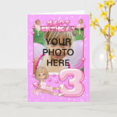 3誕生日のカスタマイズ可能な写真誕生日カード カード (黄色い花)