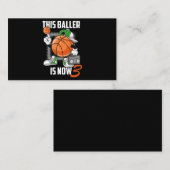 3誕生日バスケットボール選手おもしろい3歳 名刺 (正面/裏面)