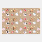 3誕生日パーティーのファームの友人セット ラッピングペーパーシート (正面)