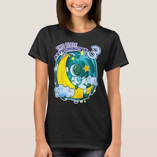 3誕生日少年3歳宇宙 Tシャツ (正面)