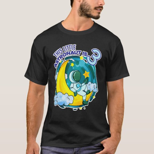 3誕生日少年3歳宇宙 Tシャツ (正面)