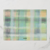 3誕生祝いパステルグリーングレー金ゴールド 箔招待状 (裏面)