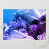 3誕生祝いフローラブルー 箔招待状 (裏面)