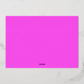 3誕生祝いホットピンクミニマル 箔招待状 (裏面)